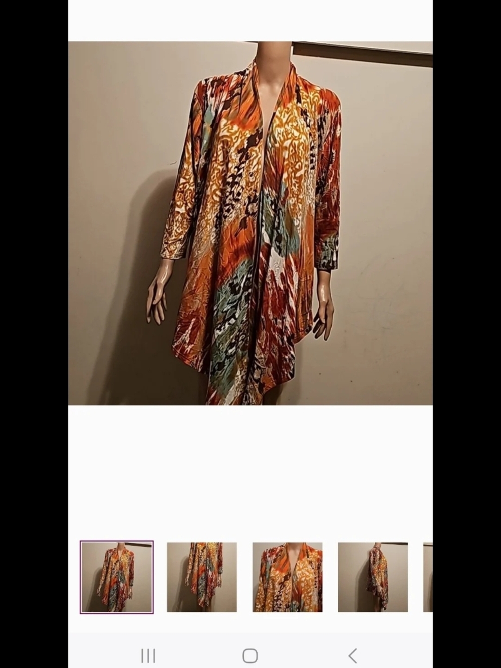 metrostyle Orange and White Patterned Blouse